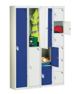 Lockers in blue and grey door finishes