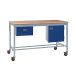 Mobile Square Tube Industrial Workbench Kit 1 - Featuring 1 drawer with Beech Worktop