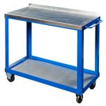 Mobile workbench with steel worktop