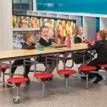 12 Seat Rectangular Folding Mobile Table Seating Unit