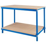 TUFF Value Workbenches, blue frame with shelf