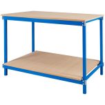 TUFF Value Workbenches, blue frame with shelf