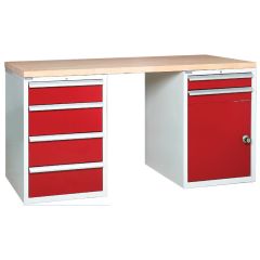 Euroslide Pedestal Benches, 5 Drawers, 1 Cupboard