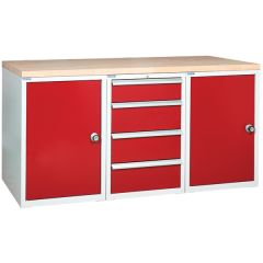 Euroslide Pedestal Benches, 2x Cupboards, 4x Drawers