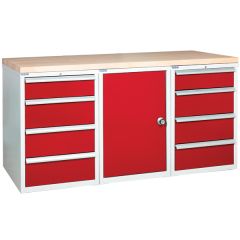 Euroslide Pedestal Benches, 8 Drawers, 1 Cupboard