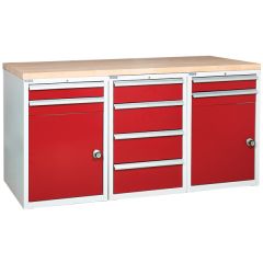 Euroslide Pedestal Benches, 6 Drawers, 2 Cupboards