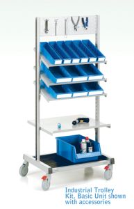 Industrial Trolley Kit - Basic Kit shown with accessories attached