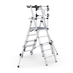 Climb-It Folding Telescopic Large Platform Step with Safety Gates - 4+1 Treads