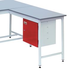 Square Tube Extension Bench shown with optional cupboard
