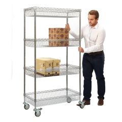 Wire Mesh Trolley - W910 x D460 x H1750mm