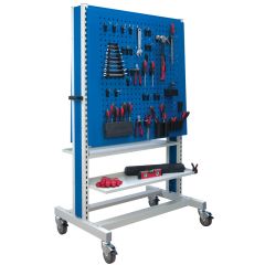 1650 Double Sided Pegboard Trolley with free tool clip kit