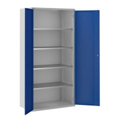 ToolStor D550mm 4 Shelf Tall Storage Cupboard - Blue Doors