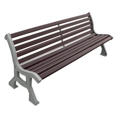 Wood Bench with cast steel frame