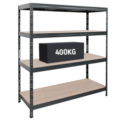 TUFF Garage Shelving Units - 400kg UDL - 4 Shelves