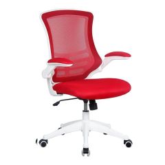 Eclipse Swivel Chair - White Frame - Red