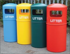 Hooded Outdoor Waste Bins - All Colours