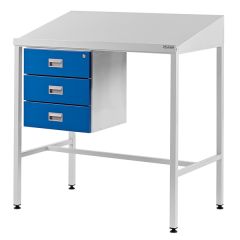 Team Leader Workstation with Sloping Top and Triple Drawer