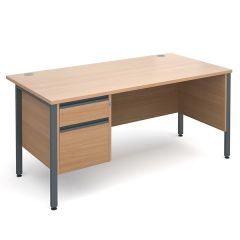 Orlando Single Pedestal Desk - 2 Drawer - W1600 - Beech