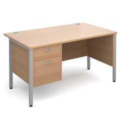 Brooklyn Single Pedestal Desk - 2 Drawer - W1400 - Beech
