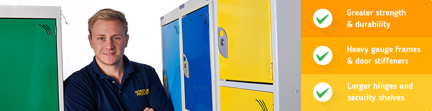 Heavy duty lockers with greater strength and durability