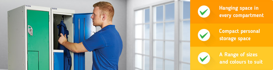 Z Door Lockers with hanging space in every compartment